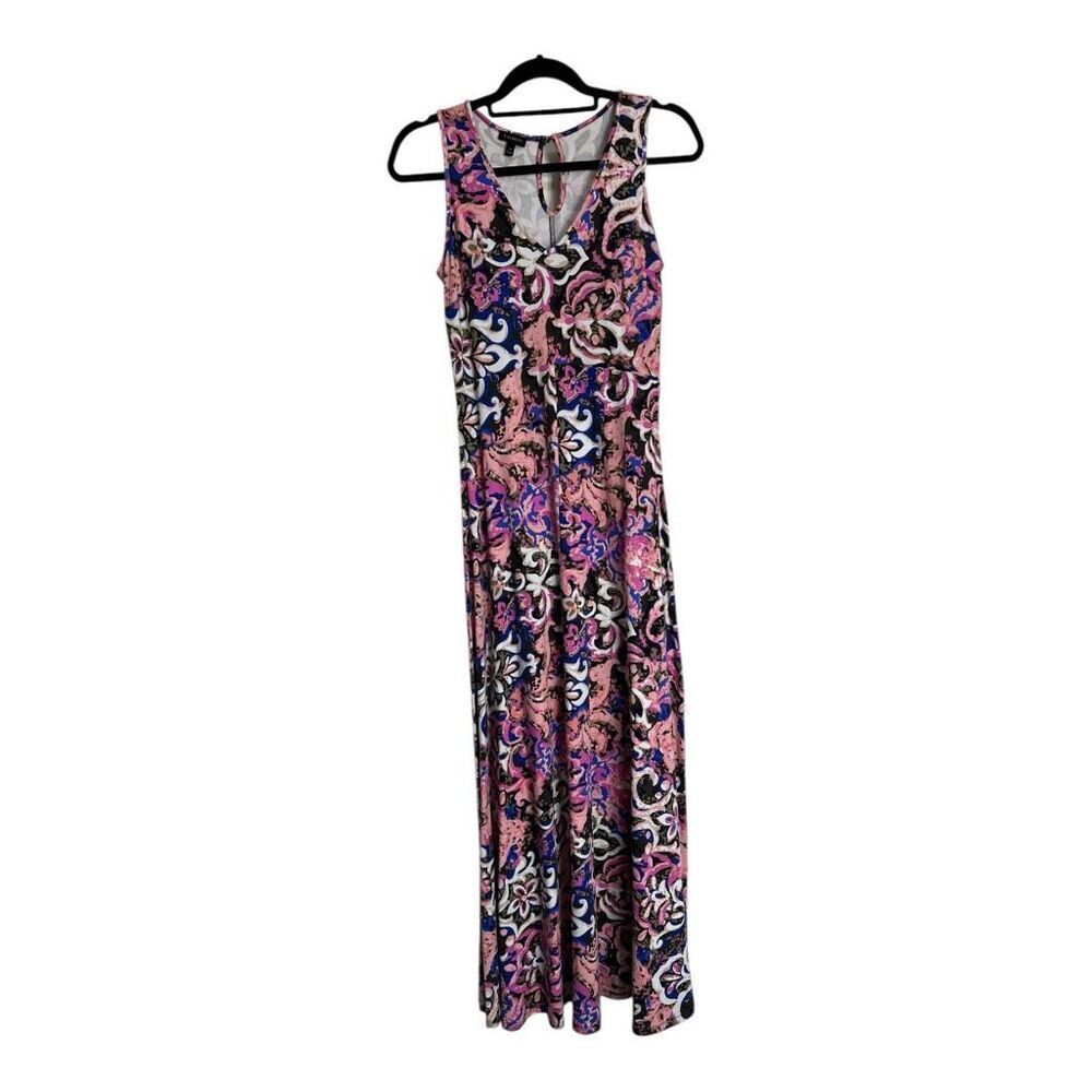 Talbots Dress Womens Size XS Multicolor Floral Maxi Boho Coastal‎ Casual Flowy